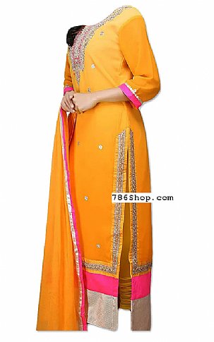  Yellow Chiffon Suit | Pakistani Dresses in USA- Image 2