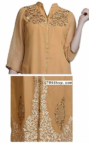  Beige Chiffon Suit | Pakistani Dresses in USA- Image 2