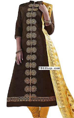  Dark Brown Georgette Suit | Pakistani Dresses in USA- Image 1
