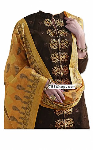  Dark Brown Georgette Suit | Pakistani Dresses in USA- Image 2
