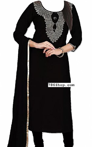  Black Chiffon Suit | Pakistani Dresses in USA- Image 1