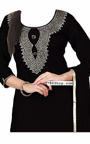  Black Chiffon Suit | Pakistani Dresses in USA- Image 2