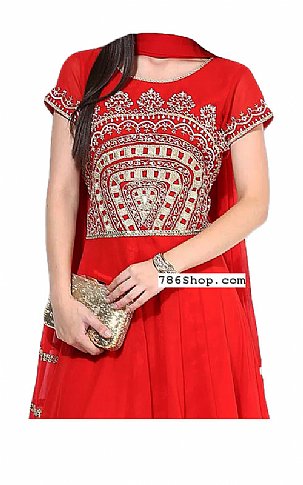  Red Chiffon Suit | Pakistani Dresses in USA- Image 2