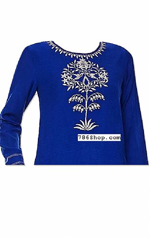  Royal Blue Georgette Suit | Pakistani Dresses in USA- Image 2