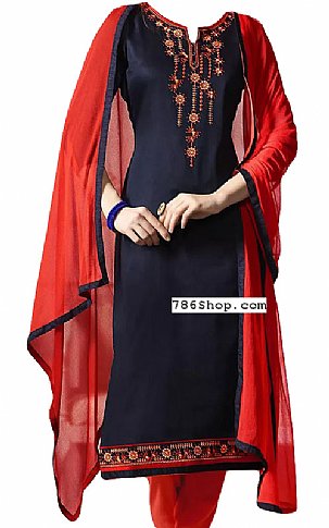 Navy Blue Georgette Suit | Pakistani Dresses in USA