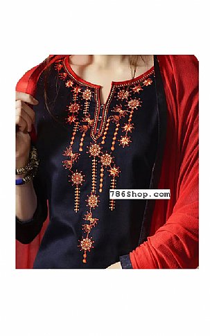  Navy Blue Georgette Suit | Pakistani Dresses in USA- Image 2