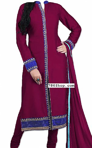  Magenta Chiffon Suit | Pakistani Dresses in USA- Image 1