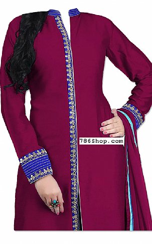  Magenta Chiffon Suit | Pakistani Dresses in USA- Image 2