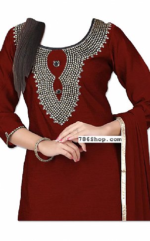  Maroon Chiffon Suit | Pakistani Dresses in USA- Image 2