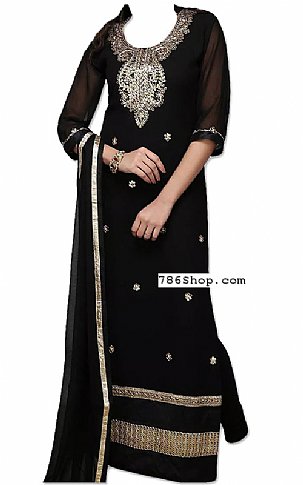  Black Chiffon Suit | Pakistani Dresses in USA- Image 1