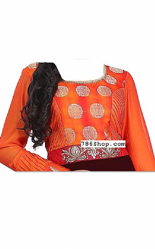  Orange/Chocolate Georgette Suit | Pakistani Dresses in USA- Image 2