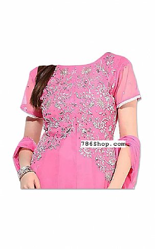  Pink Chiffon Suit | Pakistani Dresses in USA- Image 2