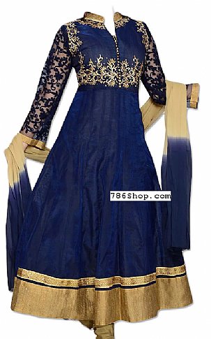  Blue Chiffon Suit | Pakistani Dresses in USA- Image 1