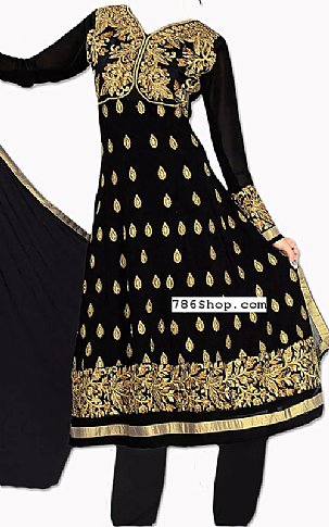  Black Chiffon Suit | Pakistani Dresses in USA- Image 1