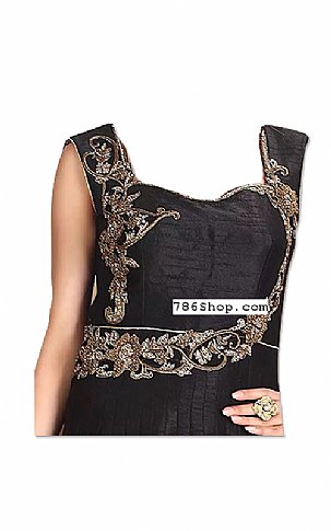  Black Silk Suit | Pakistani Dresses in USA- Image 2