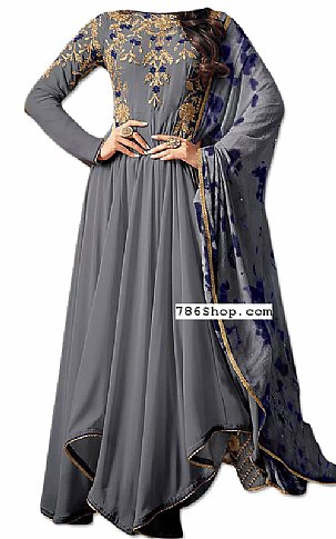  Grey Georgette Suit | Pakistani Dresses in USA- Image 1