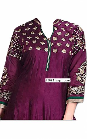  Mauve Silk Suit | Pakistani Dresses in USA- Image 2