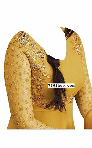  Mustard Chiffon Suit | Pakistani Dresses in USA- Image 2