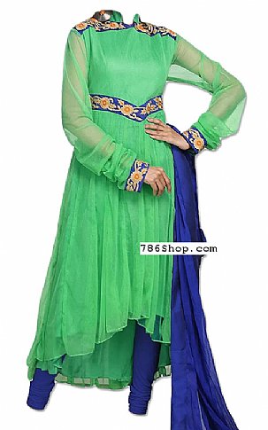 Green Net Suit | Pakistani Dresses in USA- Image 1