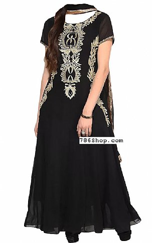  Black Chiffon Suit | Pakistani Dresses in USA- Image 1