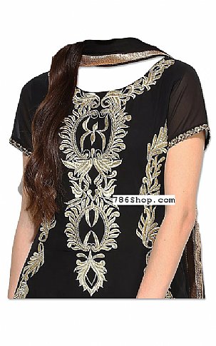  Black Chiffon Suit | Pakistani Dresses in USA- Image 2