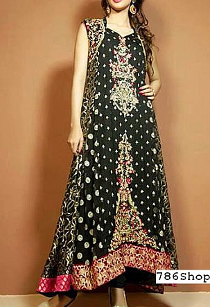  Bottle Green Chiffon Suit | Pakistani Party Wear Dresses- Image 1