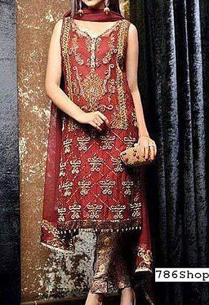  Red Chiffon Suit | Pakistani Party Wear Dresses USA- Image 1