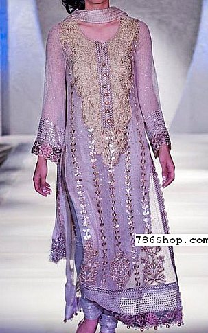  Lilac Crinkle Chiffon Suit | Pakistani Dresses in USA- Image 1