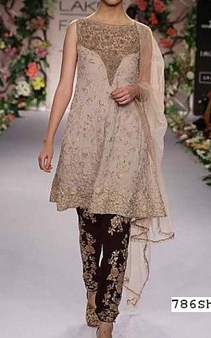 Ivory Chiffon Suit | Pakistani Party Wear Dresses-Image 1