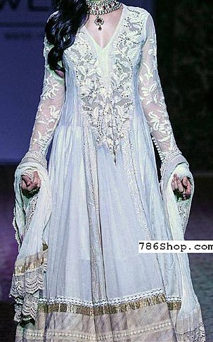  Light Blue Chiffon Suit | Pakistani Party Wear Dresses- Image 1