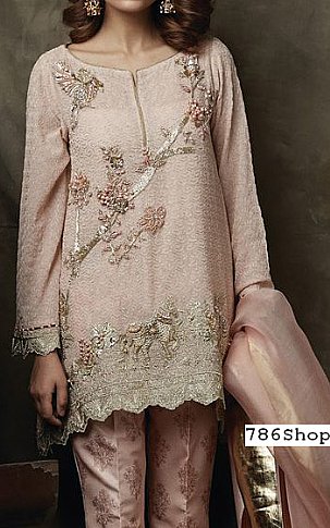  Light Pink Jamawar Suit | Pakistani Dresses in USA- Image 1