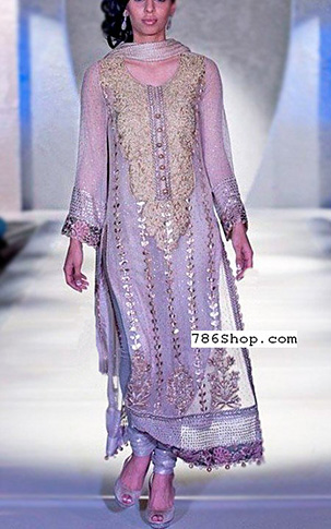  Lilac Chiffon Suit | Pakistani Party Wear Dresses- Image 1