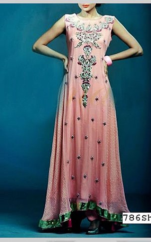  Pink Chiffon Suit | Pakistani Party Wear Dresses- Image 1