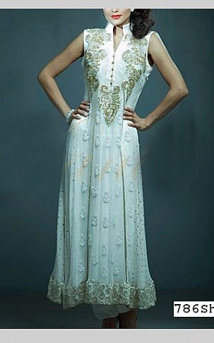  Off-white Chiffon Suit | Pakistani Party Wear Dresses- Image 1