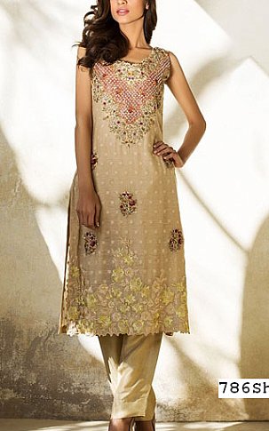  Ivory Chiffon Suit | Pakistani Party Wear Dresses- Image 1