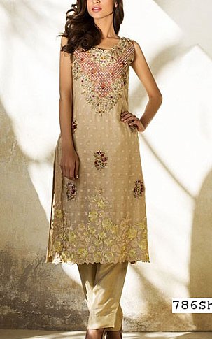  Ivory Chiffon Suit | Pakistani Party Wear Dresses USA- Image 1