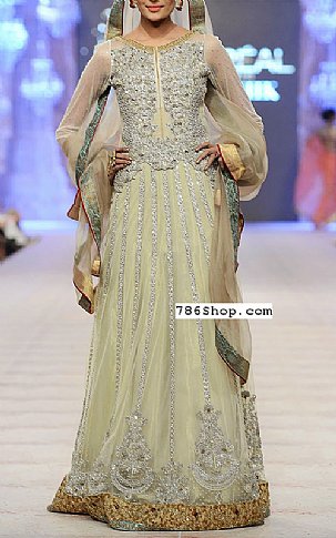  Light Green Chiffon Suit | Pakistani Party Wear Dresses USA- Image 1