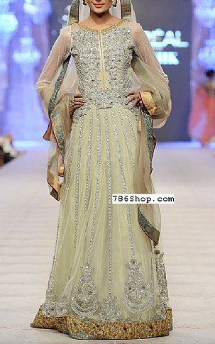  Light Green Chiffon Suit | Pakistani Party Wear Dresses- Image 1