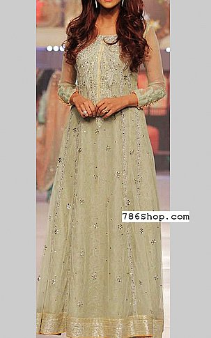  Light Green Chiffon Suit | Pakistani Party Wear Dresses- Image 1