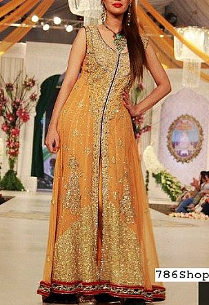  Orange Chiffon Suit | Pakistani Party Wear Dresses- Image 1