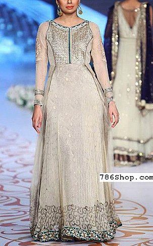  Light Golden Chiffon Suit | Pakistani Party Wear Dresses- Image 1