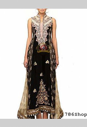  Black Chiffon Suit | Pakistani Party Wear Dresses USA- Image 1