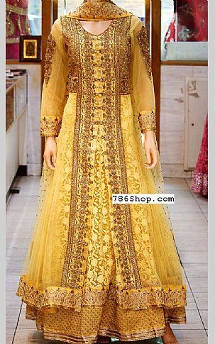 yellow pakistani dresses