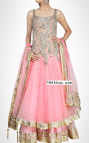  Pink Chiffon Suit | Pakistani Party Wear Dresses- Image 1