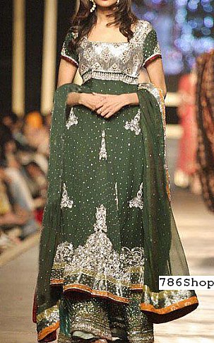  Pistachio Chiffon Suit | Pakistani Party Wear Dresses- Image 1