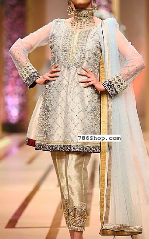  Golden Chiffon Suit | Pakistani Party Wear Dresses USA- Image 1
