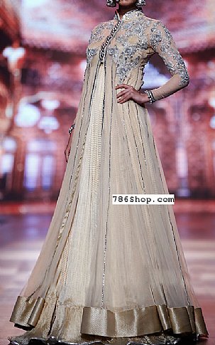 Ivory Chiffon Suit | Pakistani Party Wear Dresses USA- Image 1