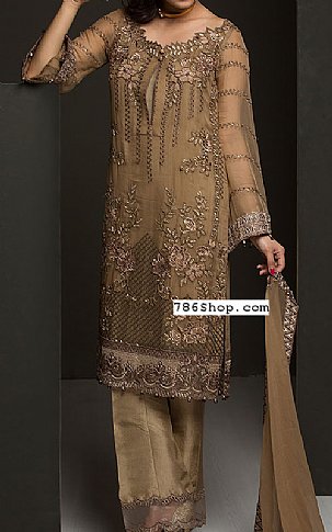 Jazmin. Bronze Chiffon Suit | Pakistani Dresses in USA- Image 1