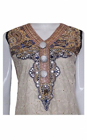 Jhilmil. Off-white/Blue Chiffon Suit | Pakistani Dresses in USA- Image 2