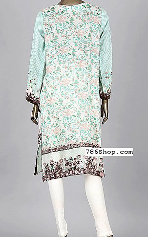 Junaid Jamshed Turquoise/Brown Lawn Suit. (2 Pcs) | Pakistani Dresses in USA- Image 2